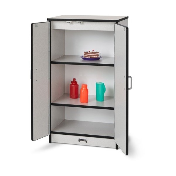 Jonti-Craft Play Kitchen Refrigerator, Black Edge, 20inWx15inDx27inH, Gray JNT2410JCWW180 - main